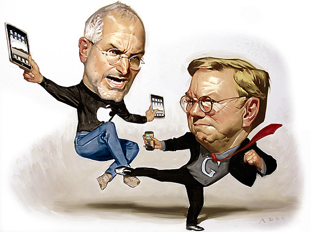 Steve Jobs and Eric Schmidt